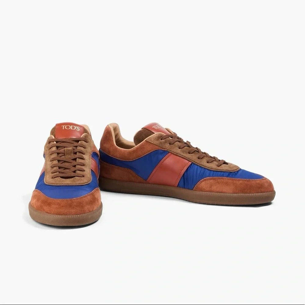 Men’s Tod’s Leather, Suede, and Shell Sneakers in Bright Blue